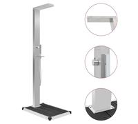 vidaXL Outdoor Shower With Tray Wpc Stainless Steel, Grey