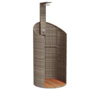 (black, 100 x 100 x 241.5 cm) vidaXL Outdoor Shower Garden Beach Pool Shower Poly Rattan and Acacia Wood