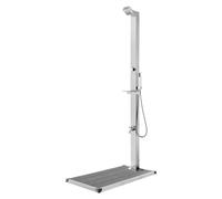Outdoor Shower Stainless Steel WPC Grey 225cm 110x62x5cm Modern BrushedfinishXL