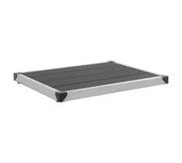 Outdoor Shower Tray Grey WPC Brushed Stainless Frame 80x62x5 cm Slatted 1-Person