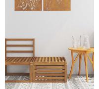 Outdoor Side Table Natural Solid Acacia Wood 59x59x37cm Slatted Weatherproof Eco