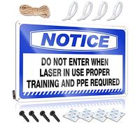 Outdoor Signs And Decor Notice Do Not Enter When Laser In Use Proper Training And Ppe Required Tin Sign Man Cave Sign Metal Sign Vintage Funny Tin Sign(30X40CM)