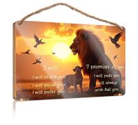 Outdoor Signs For Porch The Lion'S Promises At Sunset Wooden Sign Fall Decorations For Home Farmhouse Our Home Signs(20X30CM)