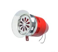 Outdoor Siren 220V 60W 110dB Security Alarm Heavy Duty Iron Casing Red High Capacity Motor Safe Cover for Factory Warehouse Home Fire System
