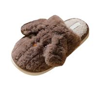 Outdoor Slippers for Women Ladies Slippers Comfort Winter Terry House Shoes Anti-Skid Rubber Sole Memory Foam Flat with Cozy Faux Fur Lined Winter Christmas Gifts Ladies Sliders