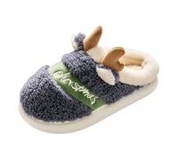 Outdoor Slippers for Women Reindeer Plush Thick Sole Couple Shoes