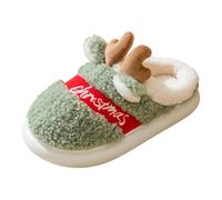 Outdoor Slippers for Women Reindeer Plush Thick Sole Couple Shoes
