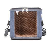 Outdoor Small Pet Bag, Portable Handheld Shoulder Pet Travelling Carrier, Comfortable and Breathable Honeybug Flying Squirrel Bag Guinea Pig Hamster Bag(Blue,S)