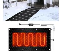 Outdoor Snow Melting Mat - Non-Slip Driveway & Walkway Snow Removal with 6ft Power Cord - 2 in/Hour Melting Rate(25.4x90cmx1Pcs)