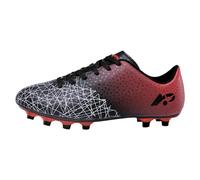 Outdoor Soccer Shoes for Kids Firm Ground Athletic Football Boots for Boys Girls Training for Toddlers Big Kids, black, 14 UK