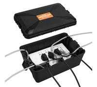 Outdoor Socket Box Waterproof, Blumway IP54 Weatherproof Electrical Junction Box Socket Covers Outdoor Storage Box Extension Cable Box for Outlet,Power Strip,Timer, Holiday Light Extended Line (Black)