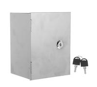 Outdoor Socket Box with Lock 13a Ip54 Stainless Steel Wall Mount | Weatherproof Outlet Box, Anti-theft Access, Brushed Silver Finish, Pre-drilled Holes, Screws Included