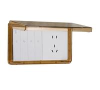 Outdoor Socket with Dual Outlets and IP66 Rating for Safe Electrical Connections (Gold color)