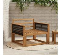 Outdoor Sofa Natural Solid Acacia Wood Middle Seat 80cm Deep Weather-Resistant.