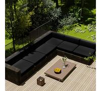 Outdoor Sofa Seat Cushion Cover Waterproof,Outdoor Seat Cushion Cover Removable With Zipper,Sofa Cover L Shape Corner Sofa 2 3 Seater For Garden Furniture Made Of Rattan,Black,50x50x5cm