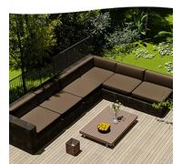 Outdoor Sofa Seat Cushion Cover Waterproof,Outdoor Seat Cushion Cover Removable With Zipper,Sofa Cover L Shape Corner Sofa 2 3 Seater For Garden Furniture Made Of Rattan,Brown,65x65x10cm