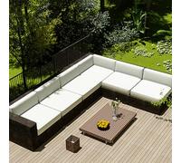 Outdoor Sofa Seat Cushion Cover Waterproof,Outdoor Seat Cushion Cover Removable With Zipper,Sofa Cover L Shape Corner Sofa 2 3 Seater For Garden Furniture Made Of Rattan,Bleached,65x65x10cm