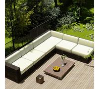 Outdoor Sofa Seat Cushion Cover Waterproof,Outdoor Seat Cushion Cover Removable With Zipper,Sofa Cover L Shape Corner Sofa 2 3 Seater For Garden Furniture Made Of Rattan,White,65x65x10cm