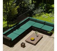 Outdoor Sofa Seat Cushion Cover Waterproof,Outdoor Seat Cushion Cover Removable With Zipper,Sofa Cover L Shape Corner Sofa 2 3 Seater For Garden Furniture Made Of Rattan,Cyan,65x65x10cm