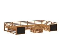 Outdoor Sofa Set 10 pcs Solid Acacia Wood Sectional Garden Furniture vidaXL