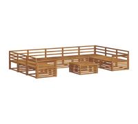 Outdoor Sofa Set 10 pcs Solid Acacia Wood Sectional Garden Furniture vidaXL