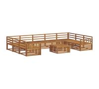 Outdoor Sofa Set 10 pcs Solid Acacia Wood Sectional Garden Furniture vidaXL
