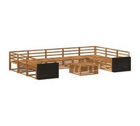 Outdoor Sofa Set 10 pcs Solid Acacia Wood Sectional Garden Furniture vidaXL