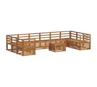 Outdoor Sofa Set 11 pcs Solid Acacia Wood Sectional Garden Furniture vidaXL