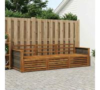 Outdoor sofa set 249.5x83x73 cm Natural solid acacia wood 3pcs slatted durable.