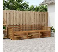 Outdoor sofa set 249x83x73 cm Solid Acacia Wood Natural 3-piece slatted modular