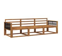 Outdoor Sofa Set 3 pcs Solid Acacia Wood Garden Furniture Slat Back vidaXL