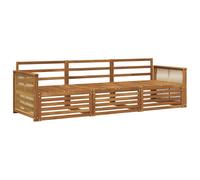 Outdoor sofa set 249x83x73 cm Solid Acacia Wood Natural 3-piece slatted modular