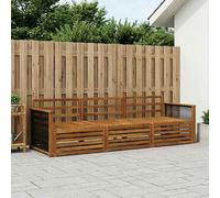 Outdoor sofa set 3-piece solid acacia wood natural 249 x 83 x 73 cm modular seat