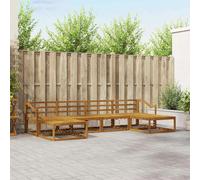 Outdoor Sofa Set 325x162.5x73cm Natural Solid Acacia Wood 6pc Slatted ArmrestXL