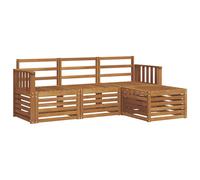 Sofa Set 4pc Solid Acacia Wood Natural 189.5x122.5x73cm Slatted Design Outdoor S