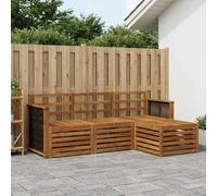 Outdoor Sofa Set 4pcs Natural Solid Acacia Wood Modular 59x63x73cm Seats Durable