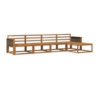 Outdoor Sectional Sofa Set 329x162.5x73cm Natural Acacia Wood 5pc Modular Garden