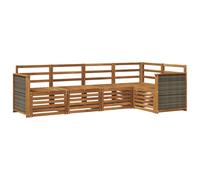 Sectional Sofa Set 4pcs Natural Solid Acacia Wood 63x63x73 cm Slatted Modulars