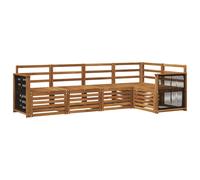 Corner sofa Natural Solid Acacia Wood 63x63x73cm Modular Slatted Outdoor Set 4pc