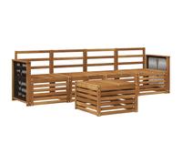 Outdoor Sofa Set Natural Solid Acacia Wood 5pc Modular Slatted 59x63x73cm Relax