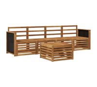 Outdoor Sofa Set 5pc Solid Acacia Wood Natural 59x63x73cm Slatted Weather Cozy