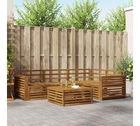 Outdoor Sofa Set 5pc Natural Solid Acacia Wood 79x79x37cm Modular Weatherproofed