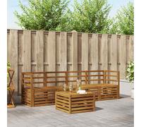 Outdoor Sofa Set 5pc Natural Solid Acacia Wood Modular Weatherproof 59x59x37cm