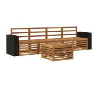 Outdoor Sofa Set 5pcs Natural Solid Acacia Wood Modular 59x63x73cm Weatherproof