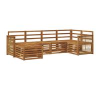Sectional sofa set Natural 5pc Solid Acacia Wood 63x63x73cm Corner Modular slat