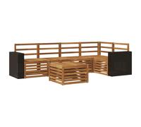Sectional Sofa Set 6 pcs Solid Acacia Wood Outdoor Garden Furniture vidaXL