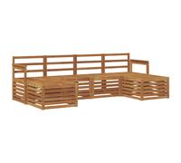 Outdoor Sofa Set Natural Solid Acacia Wood 249x122.5x73cm Slatted 6pc Lacquered