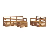 Outdoor Sofa Set 6 pcs Solid Acacia Wood Sectional Garden Furniture vidaXL