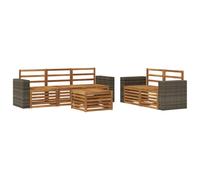 Outdoor Sofa Set 6 pcs Solid Acacia Wood Sectional Garden Furniture vidaXL
