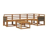 Outdoor Sofa Set 6 pcs Solid Acacia Wood Sectional Garden Furniture vidaXL